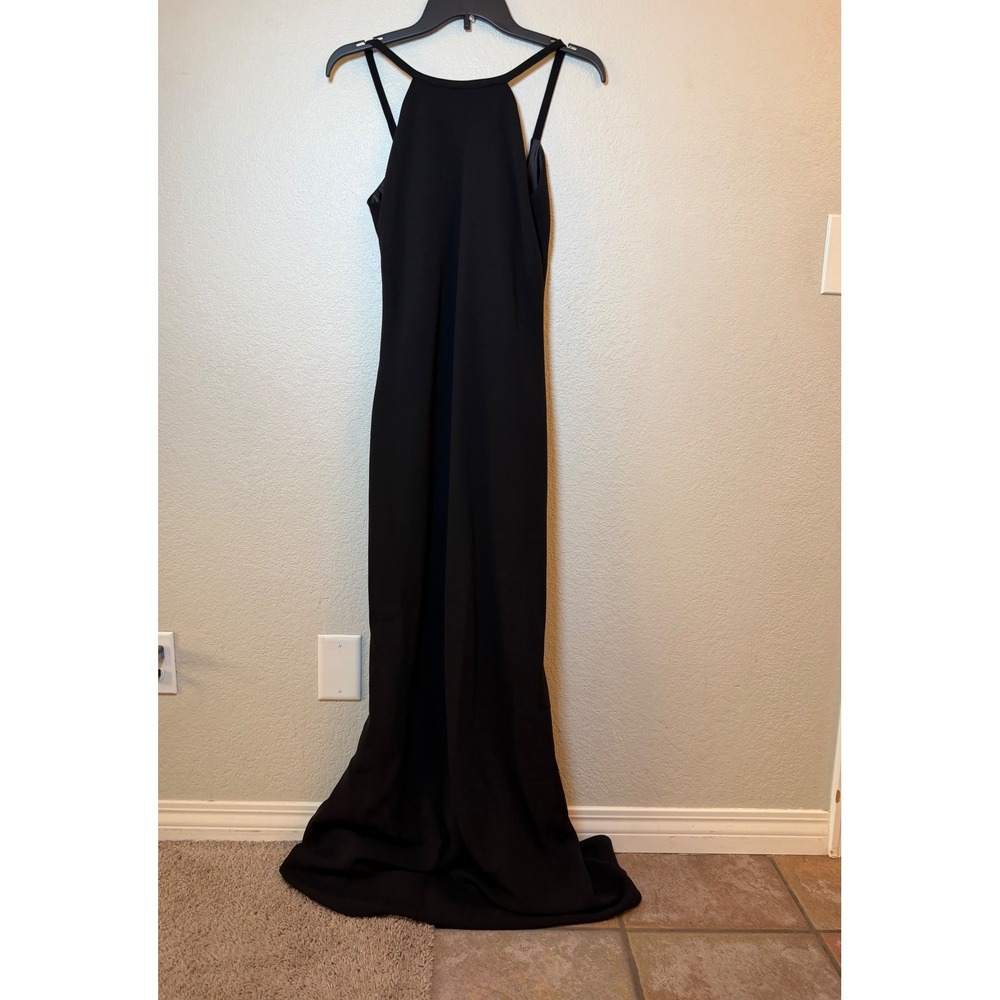 Calvin Klein Black Halter Neck Open Back Formal Evening Gown Size 6
